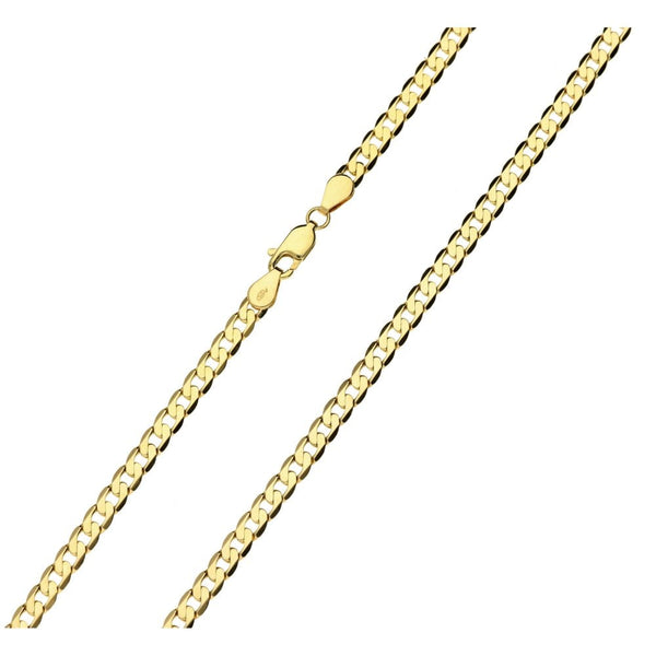 Gents 9ct Yellow Gold 20" Flat D-Cut Curb Chain - 9.6g