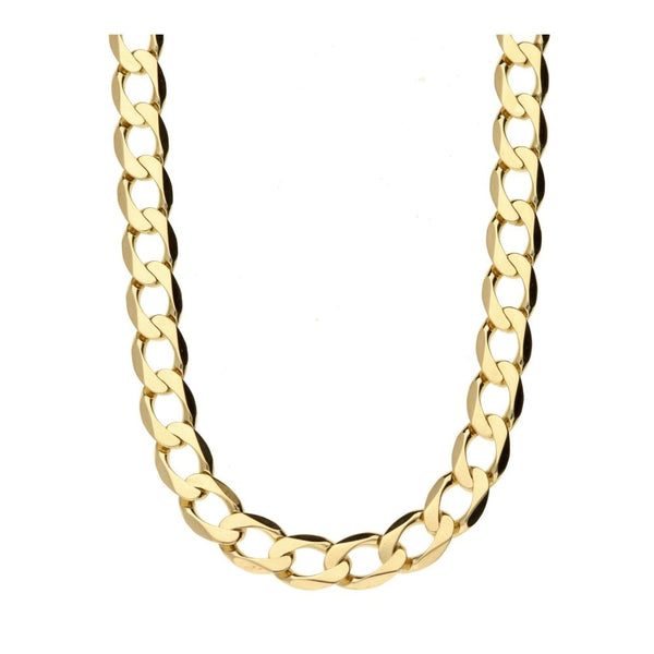 Gent's 9ct Yellow Gold 23" Flat D-Cut Curb Chain - 32g