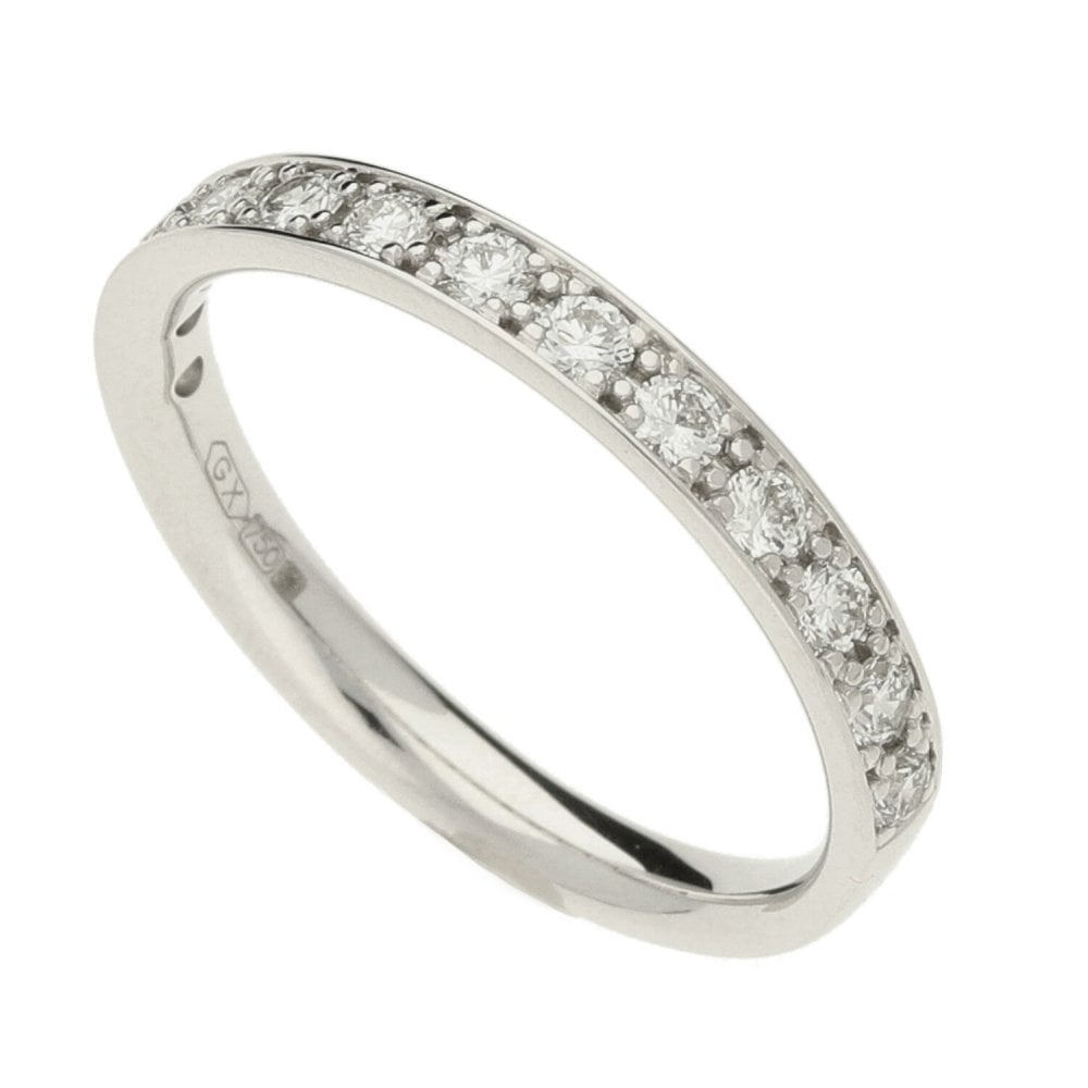 Ladies 18ct White Gold Half Eternity Diamond Ring - 0.40ct