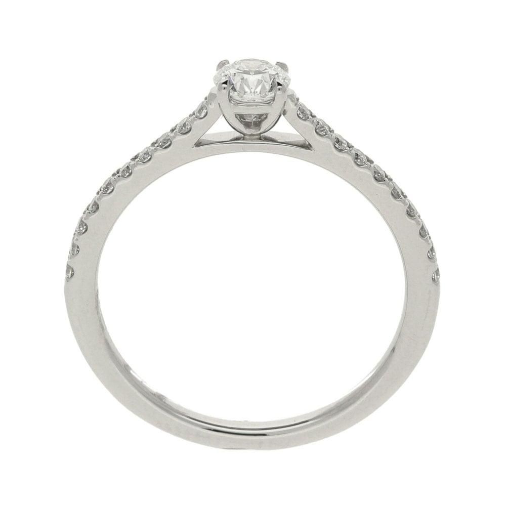 Ladies GIA Certified 0.50ct Diamond Platinum Ring - Colour G