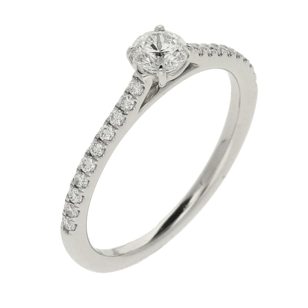 Ladies GIA Certified 0.50ct Diamond Platinum Ring - Colour G