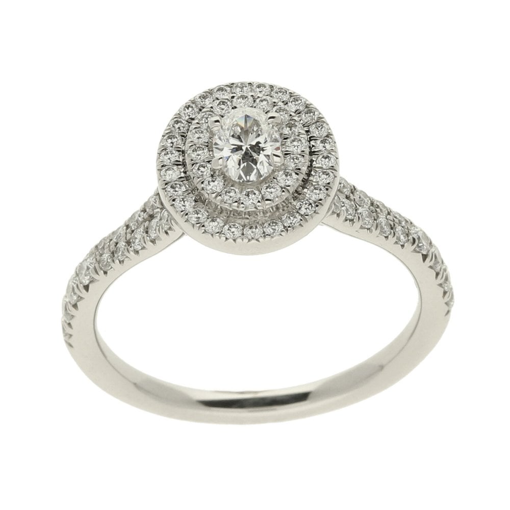 Ladies GIA Certified 0.73ct Diamond Platinum Ring - Colour D