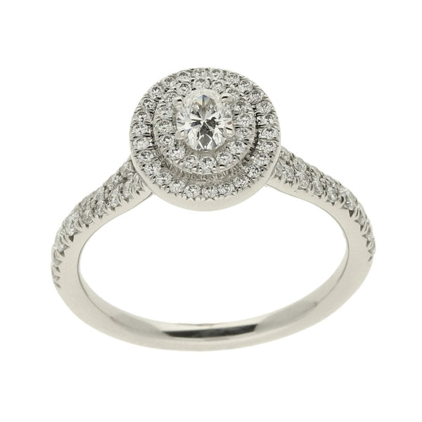 Ladies GIA Certified 0.73ct Diamond Platinum Ring - Colour D