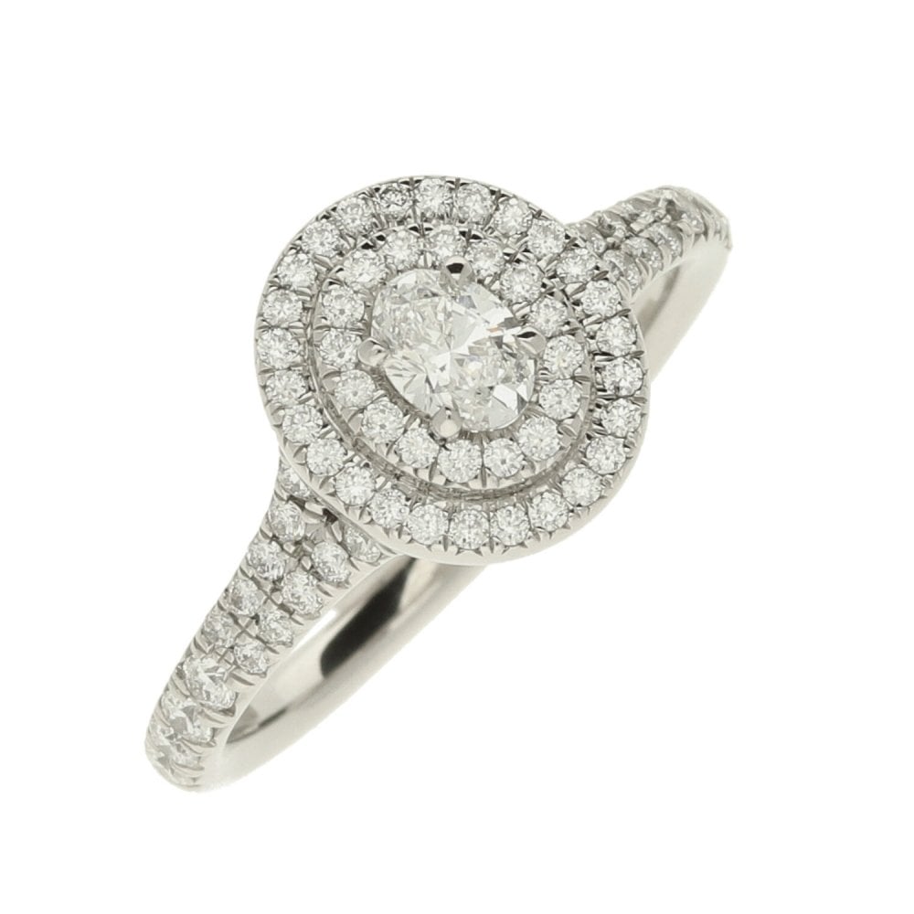 Ladies GIA Certified 0.73ct Diamond Platinum Ring - Colour D