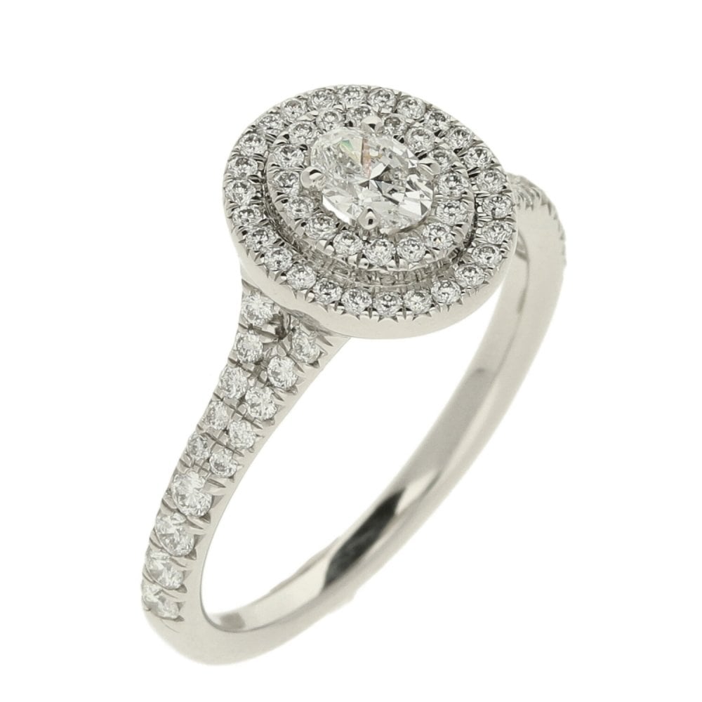 Ladies GIA Certified 0.73ct Diamond Platinum Ring - Colour D
