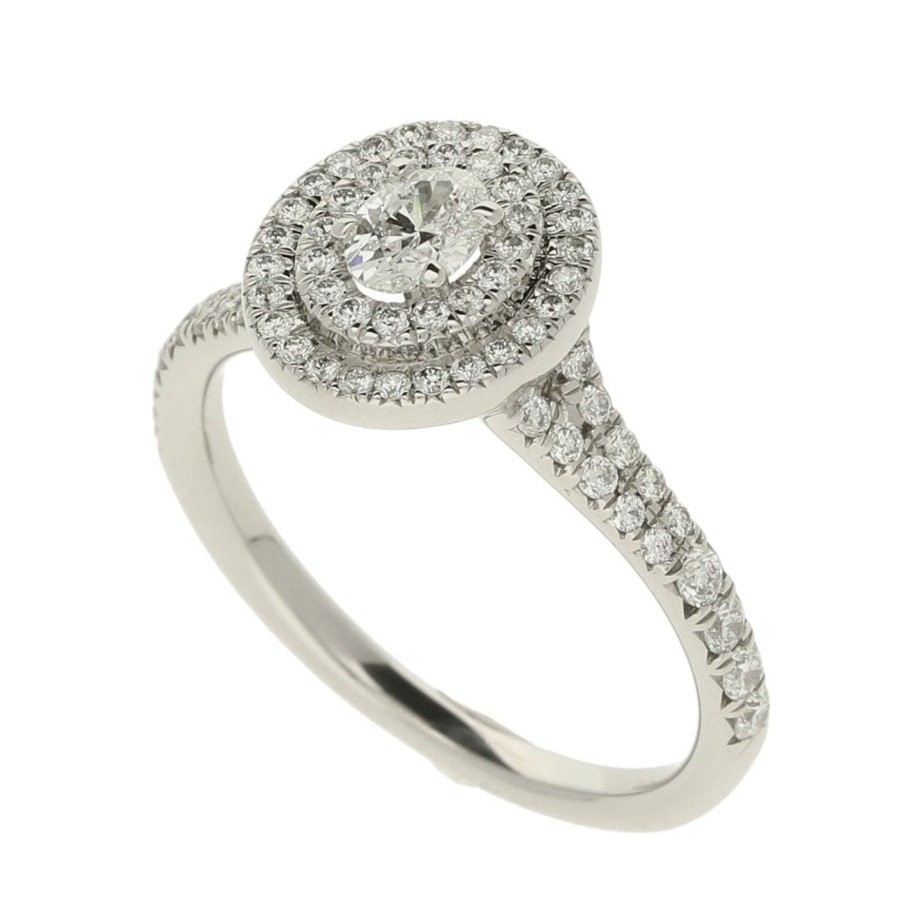 Ladies GIA Certified 0.73ct Diamond Platinum Ring - Colour D
