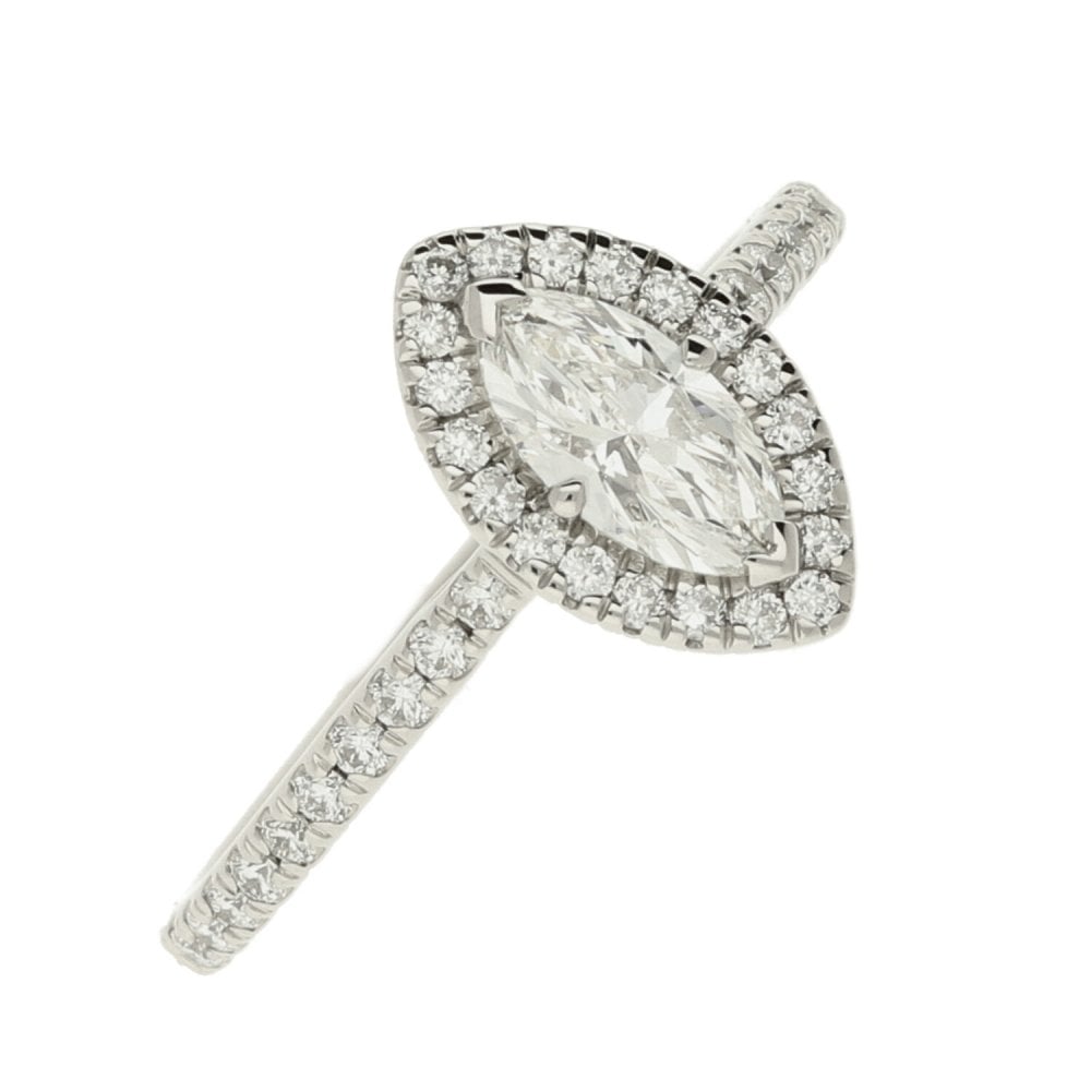 Ladies GIA Certified 0.85ct Diamond Platinum Ring - Colour G