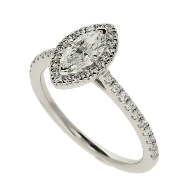 Ladies GIA Certified 0.85ct Diamond Platinum Ring - Colour G