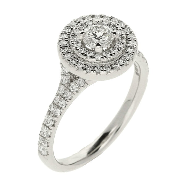 Ladies GIA Certified 0.80ct Diamond Platinum Ring - Colour G