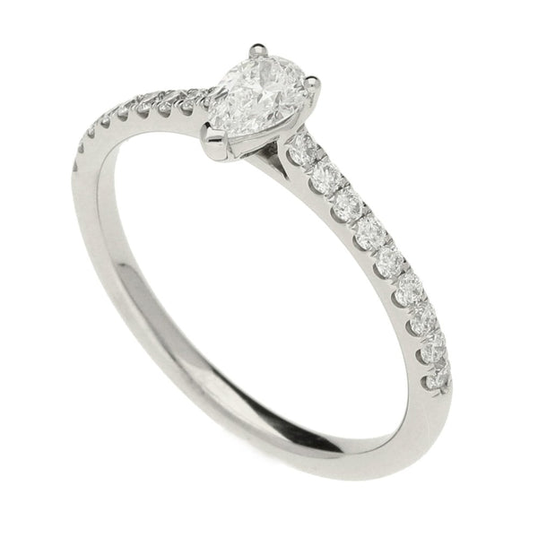 Ladies GIA Certified 0.44ct Diamond Platinum Ring - Colour D