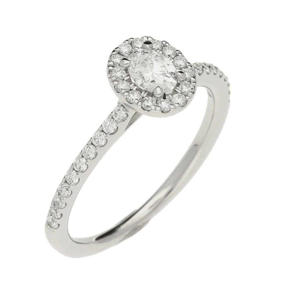 Ladies GIA Certified 0.60ct Diamond Platinum Ring - Colour D