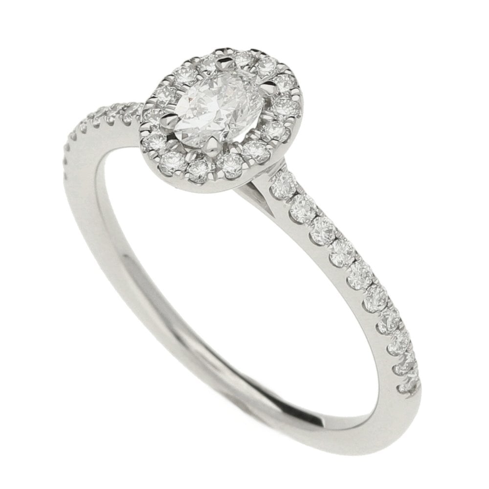 Ladies GIA Certified 0.60ct Diamond Platinum Ring - Colour D