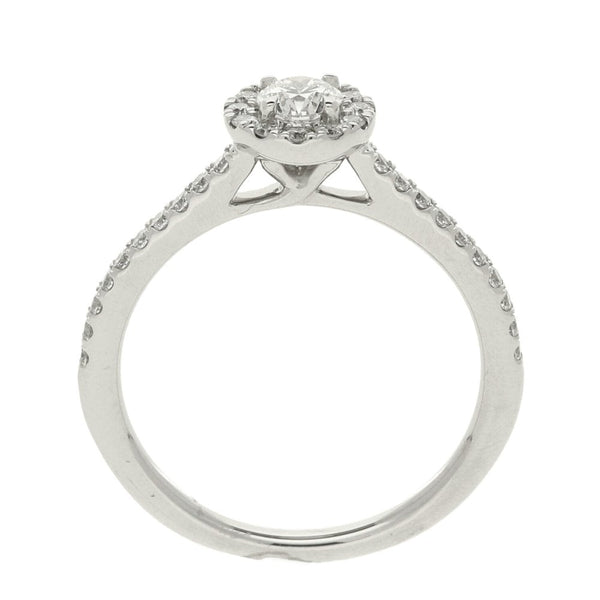 Ladies GIA Certified 0.54ct Diamond Platinum Ring - Colour F