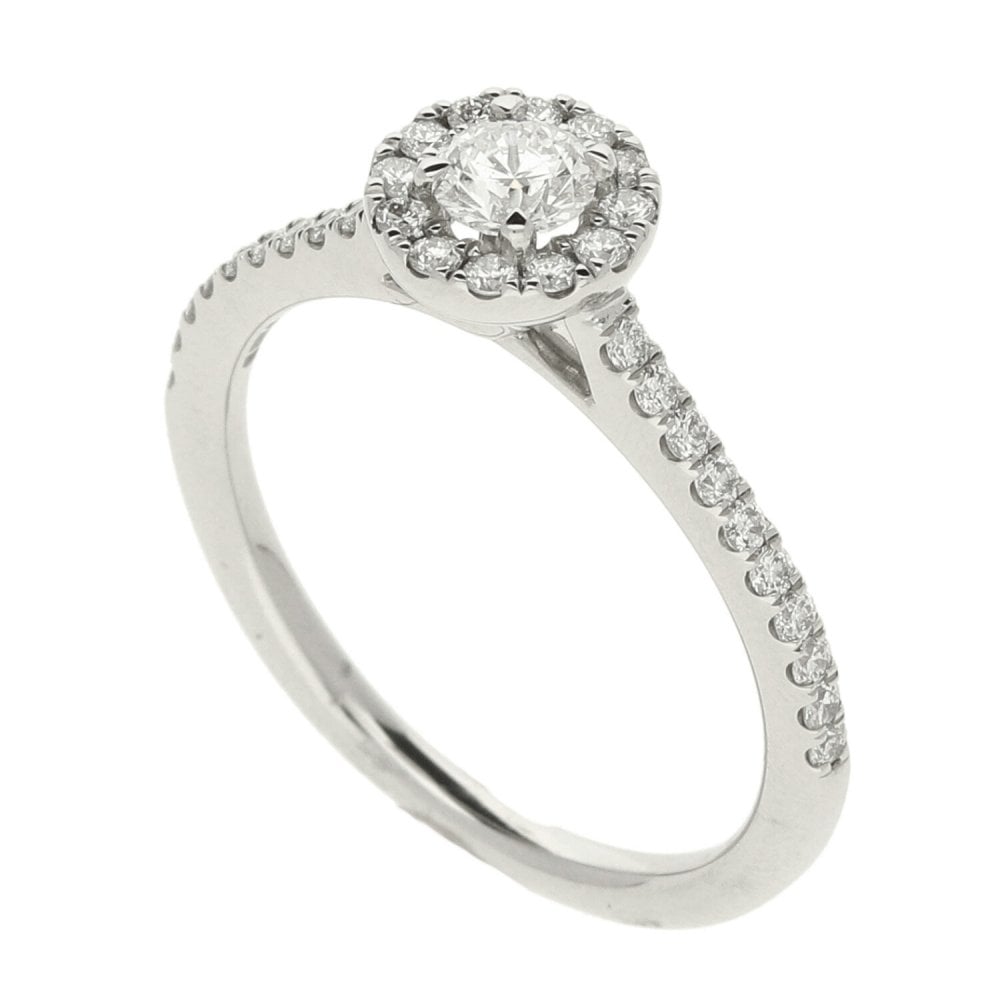 Ladies GIA Certified 0.54ct Diamond Platinum Ring - Colour F