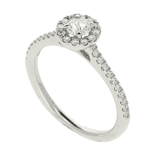 Ladies GIA Certified 0.54ct Diamond Platinum Ring - Colour F