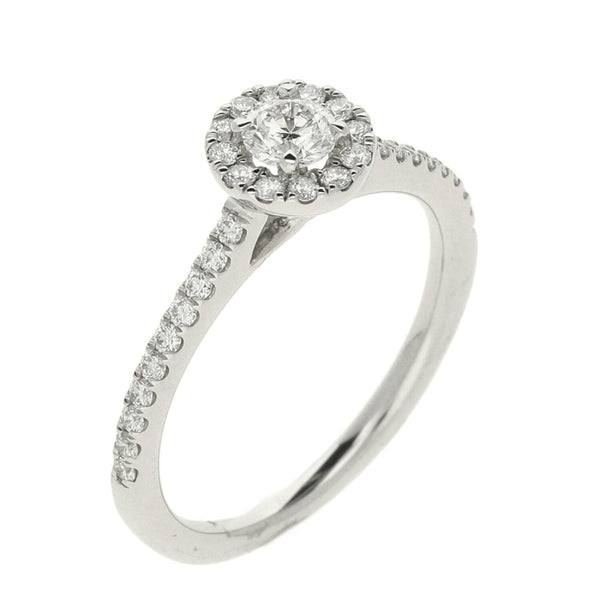 Ladies GIA Certified 0.54ct Diamond Platinum Ring - Colour F