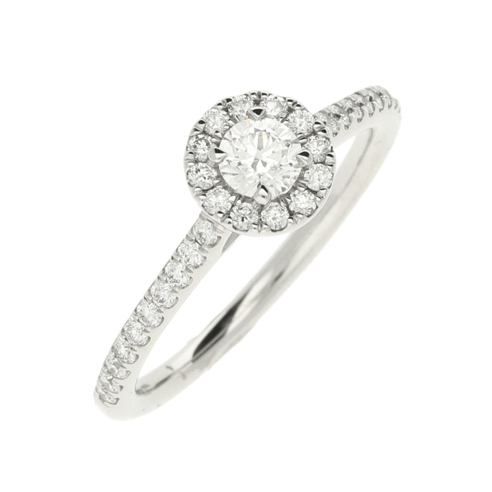 Ladies GIA Certified 0.54ct Diamond Platinum Ring - Colour F