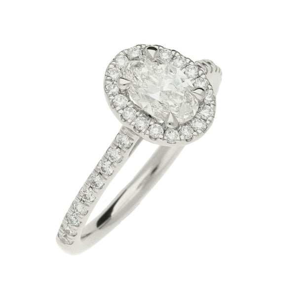 Ladies GIA Certified 1.10ct Diamond Platinum Ring - Colour G