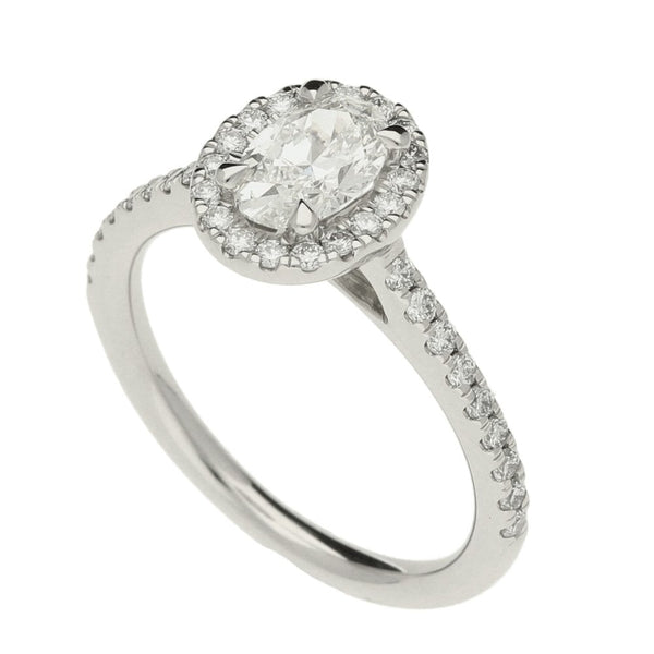 Ladies GIA Certified 1.10ct Diamond Platinum Ring - Colour G