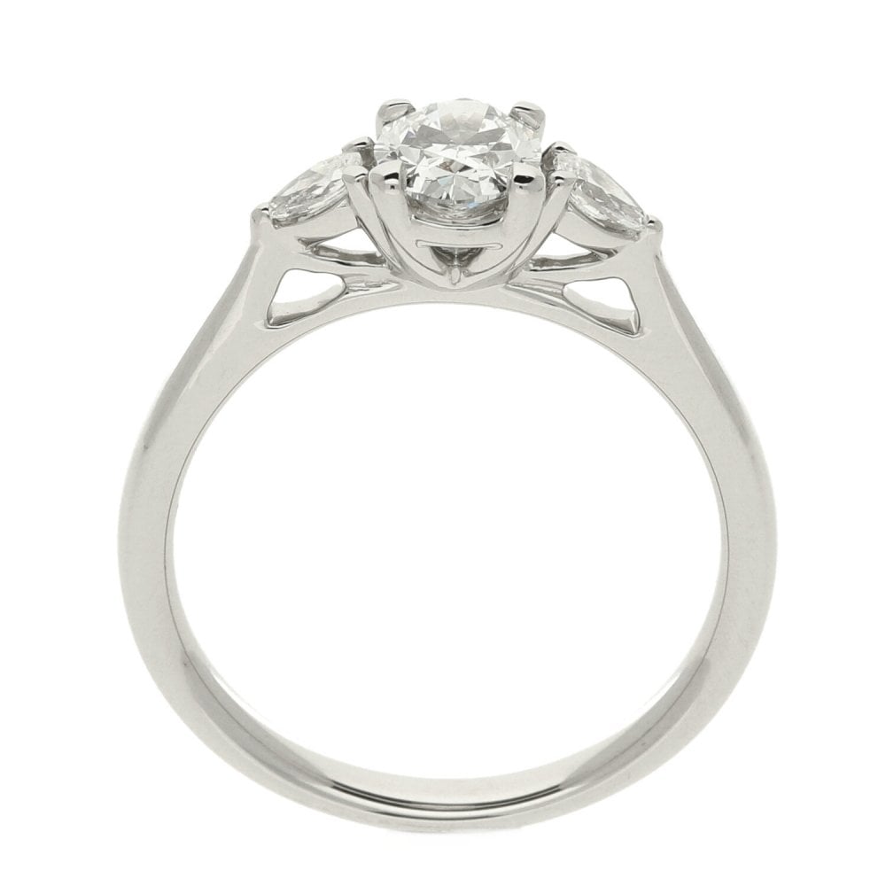 Ladies GIA Certified 0.90ct Diamond Platinum Ring - Colour G