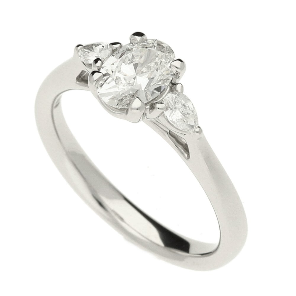 Ladies GIA Certified 0.90ct Diamond Platinum Ring - Colour G