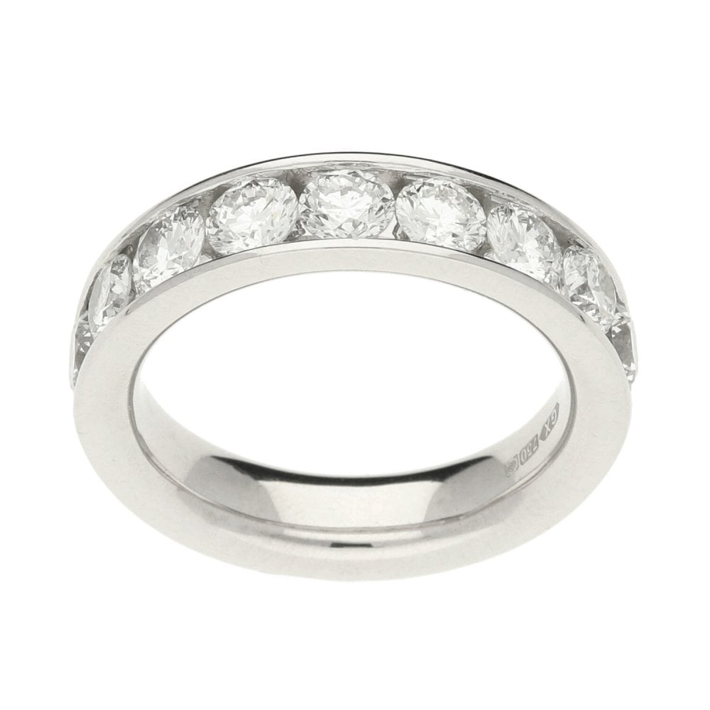 Ladies 18ct White Gold Half Eternity Diamond Ring - 2.00ct