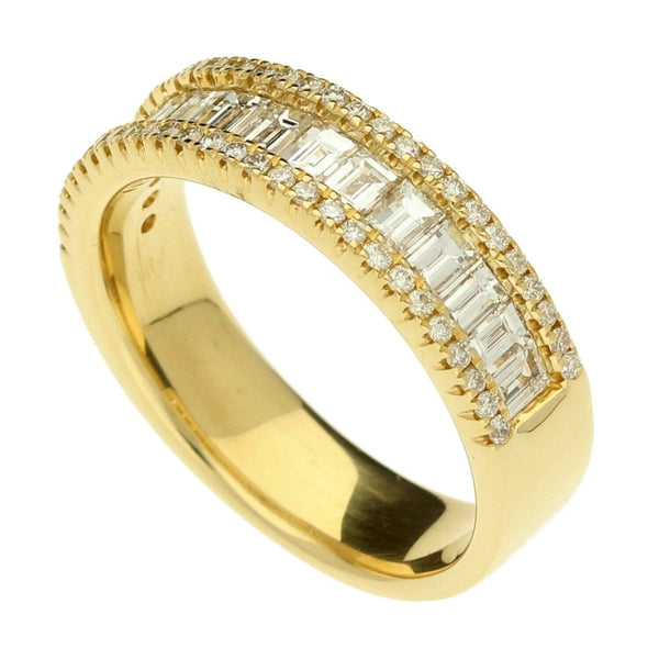 Ladies 18ct Yellow Gold Diamond Half Eternity Ring - 6.9g