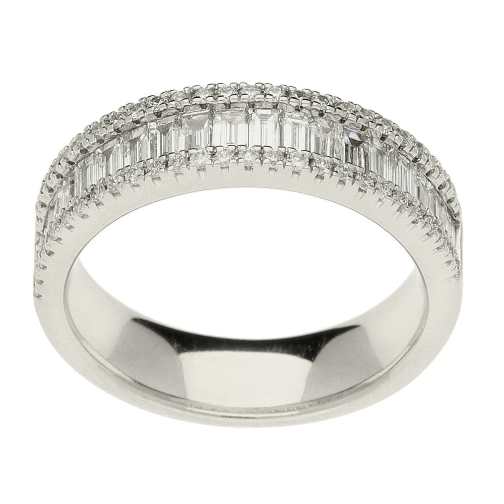 Ladies 18ct White Gold Half Eternity Diamond Ring - 1.25ct -6.3g
