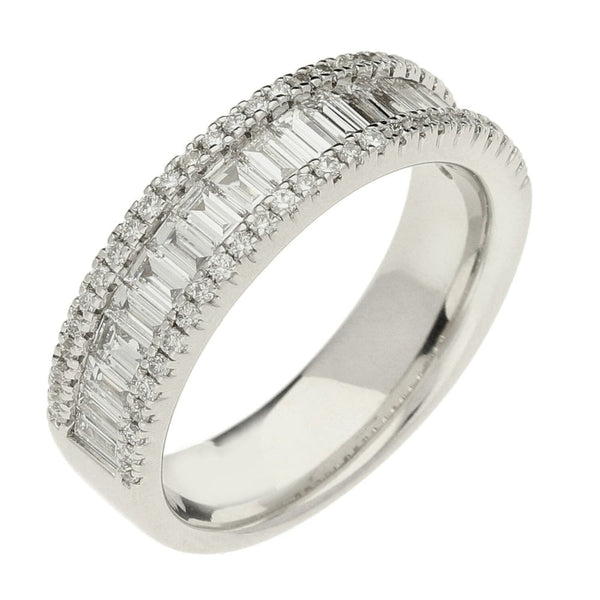 Ladies 18ct White Gold Half Eternity Diamond Ring - 1.25ct -6.3g