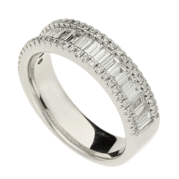 Ladies 18ct White Gold Half Eternity Diamond Ring - 1.25ct -6.3g