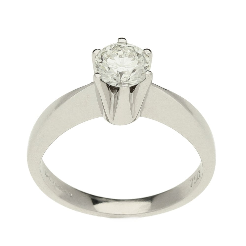 Ladies 18ct White Gold Diamond Engagement Ring - Size K½