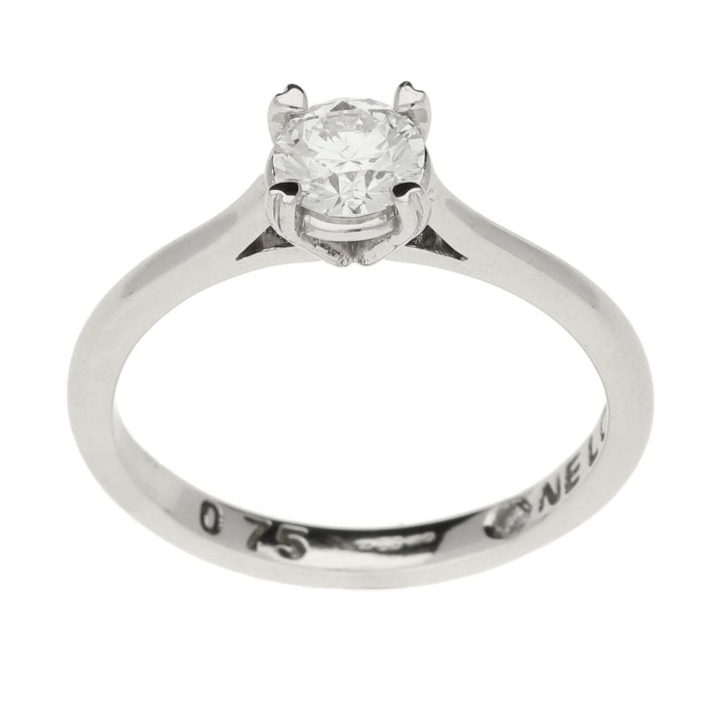 Ladies 18ct White Gold Diamond Engagement Ring - Size S - 0.75ct