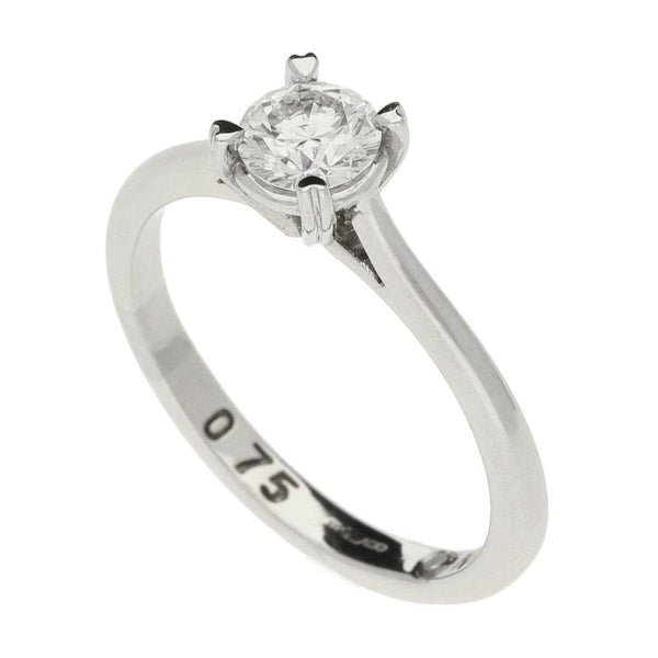 Ladies 18ct White Gold Diamond Engagement Ring - Size S - 0.75ct