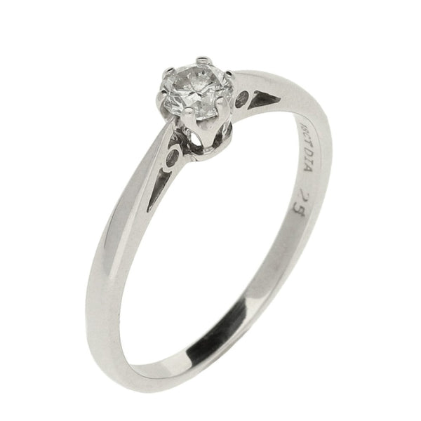 18ct White Gold Diamond Engagement Ring - Size K - 0.25ct