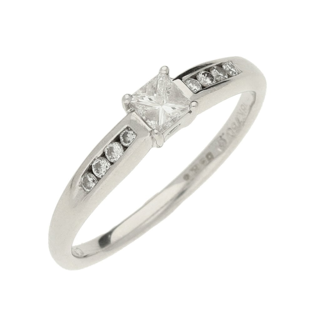 Ladies 18ct White Gold Diamond Ring - Size N