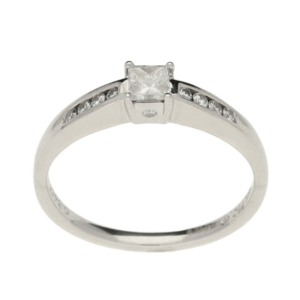 Ladies 18ct White Gold Diamond Ring - Size N