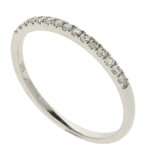 Ladies 9ct White Gold Diamond Eternity Ring - Size P