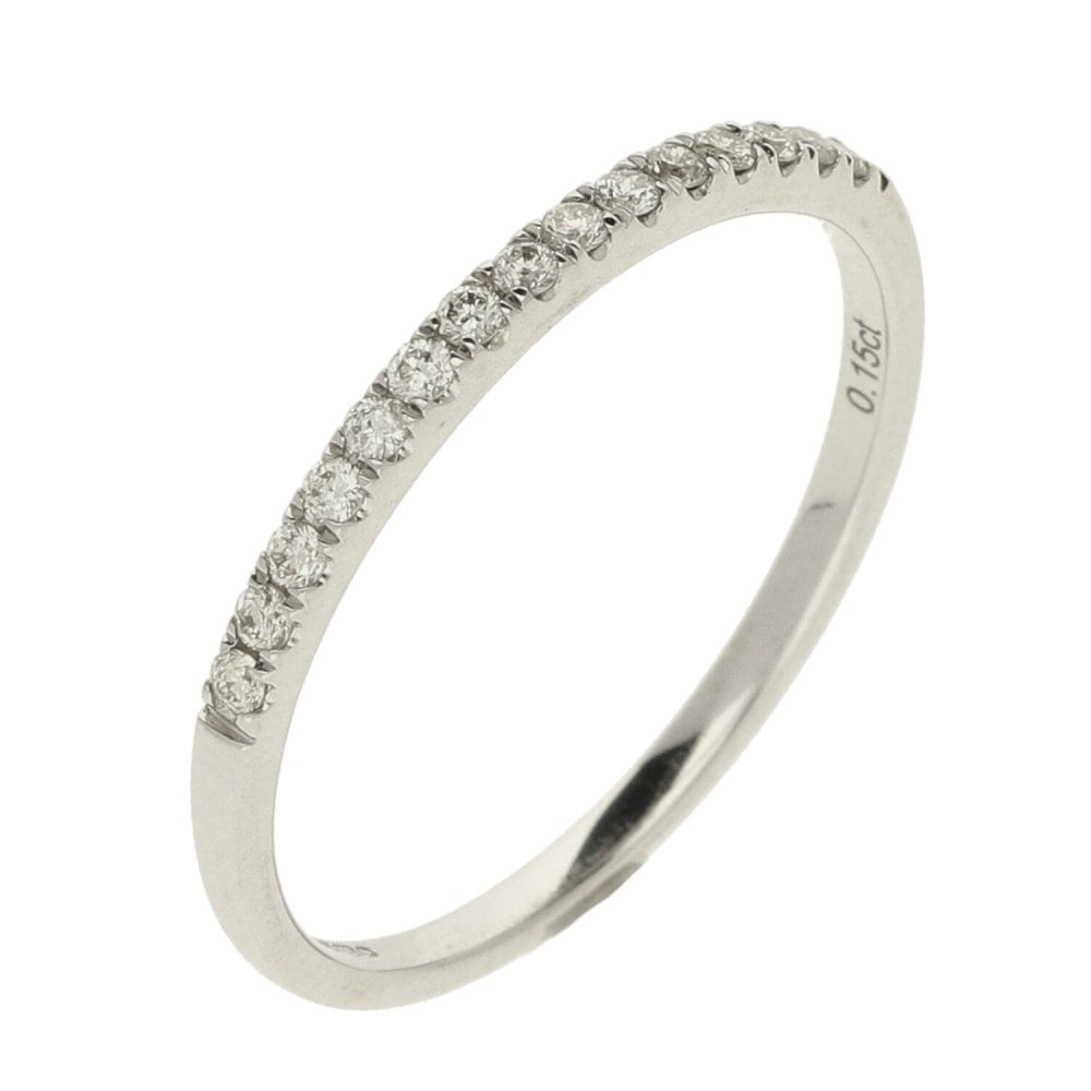Ladies 9ct White Gold Diamond Eternity Ring - Size P