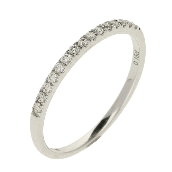 Ladies 9ct White Gold Diamond Eternity Ring - Size P
