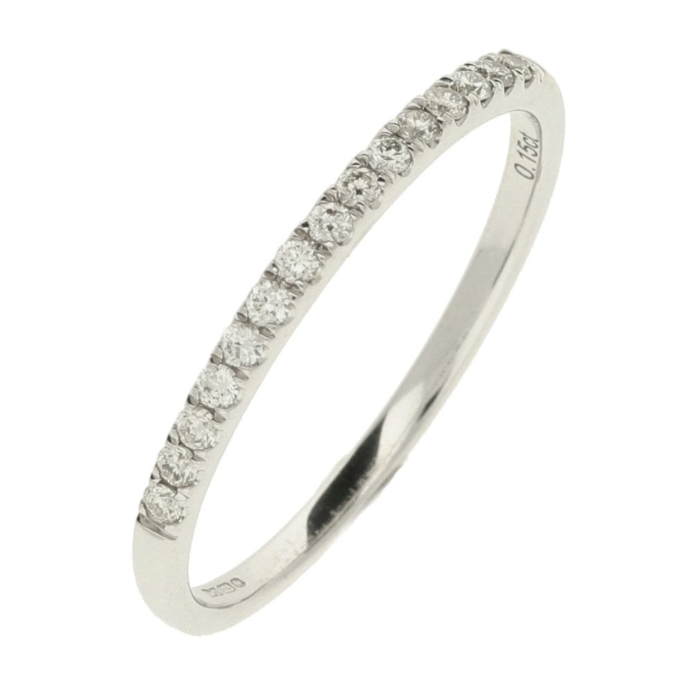 Ladies 9ct White Gold Diamond Eternity Ring - Size P