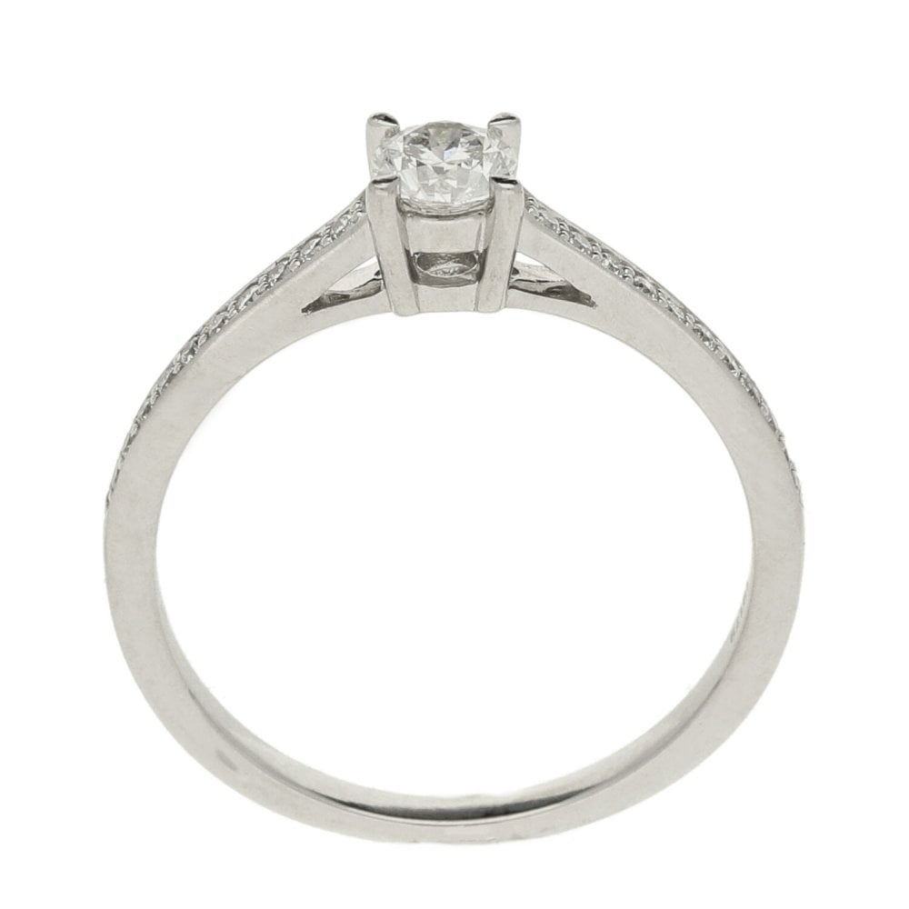 Ladies 18ct White Gold Diamond Ring - Size J½