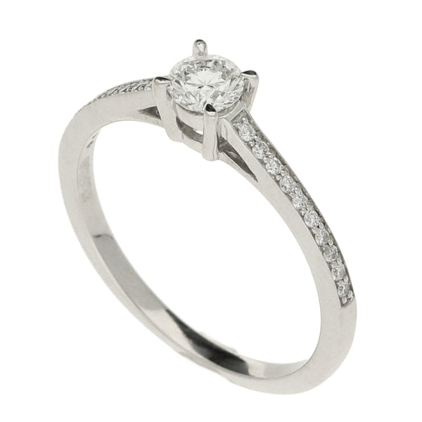 Ladies 18ct White Gold Diamond Ring - Size J½