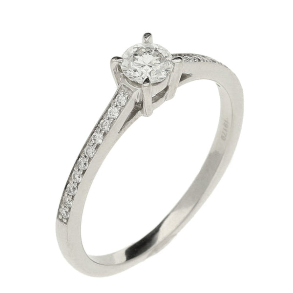 Ladies 18ct White Gold Diamond Ring - Size J½