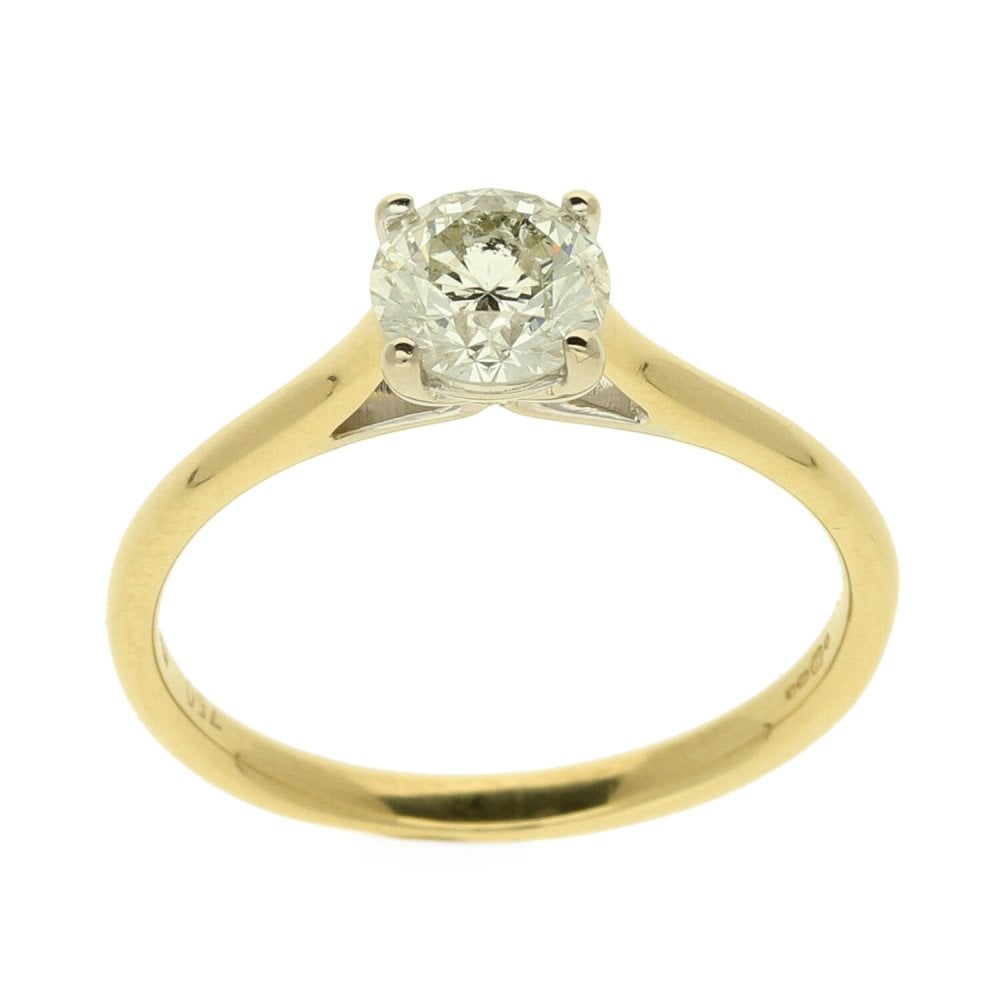 Ladies 18ct Yellow Gold Diamond Engagement Ring - Size N