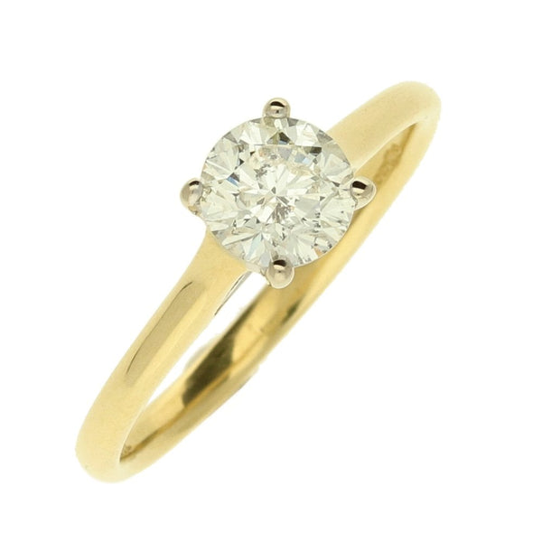 Ladies 18ct Yellow Gold Diamond Engagement Ring - Size N