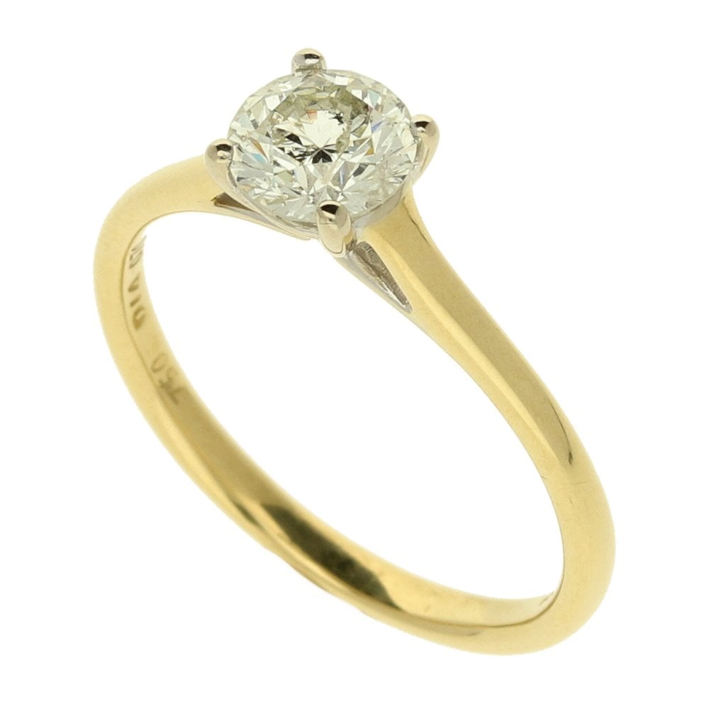Ladies 18ct Yellow Gold Diamond Engagement Ring - Size N