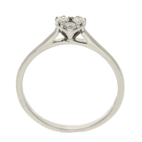 Ladies 9ct White Gold Diamond Heart Shape Ring - Size S