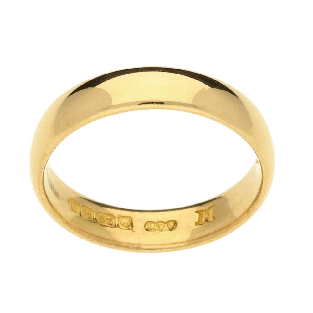 Ladies 22ct Yellow Gold Wedding Ring - Size L - 4.6g
