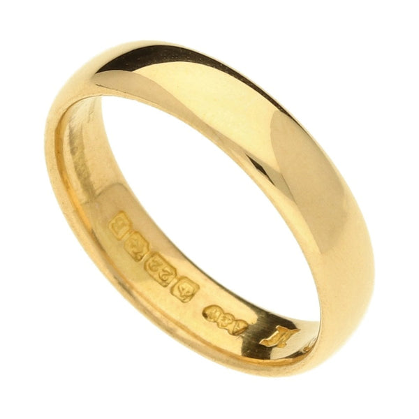 Ladies 22ct Yellow Gold Wedding Ring - Size L - 4.6g