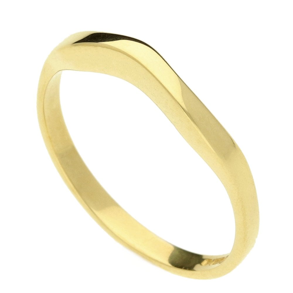 Ladies 18ct Yellow Gold Wave Effect Ring - Size N